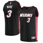 Camiseta Dwyane Wade 3 Miami Heat Icon Edition Negro Hombre